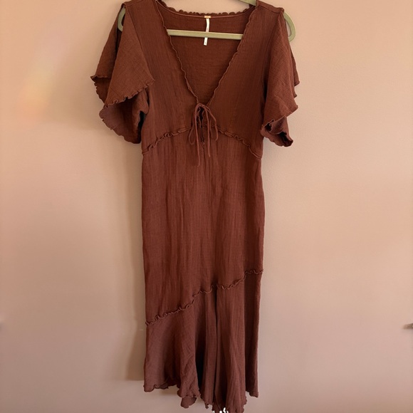 Free People Dresses & Skirts - Free People Asymmetrical Brown Dress